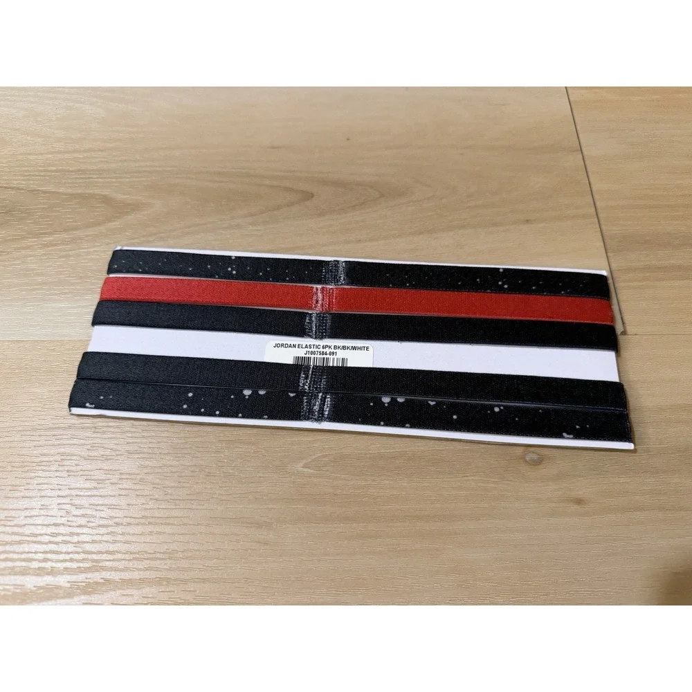 Nike Jordan Headbands 5 Pack Adult Elastic Black/White/Red